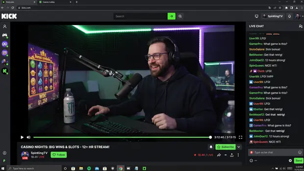 12-hour casino livestream on Kick