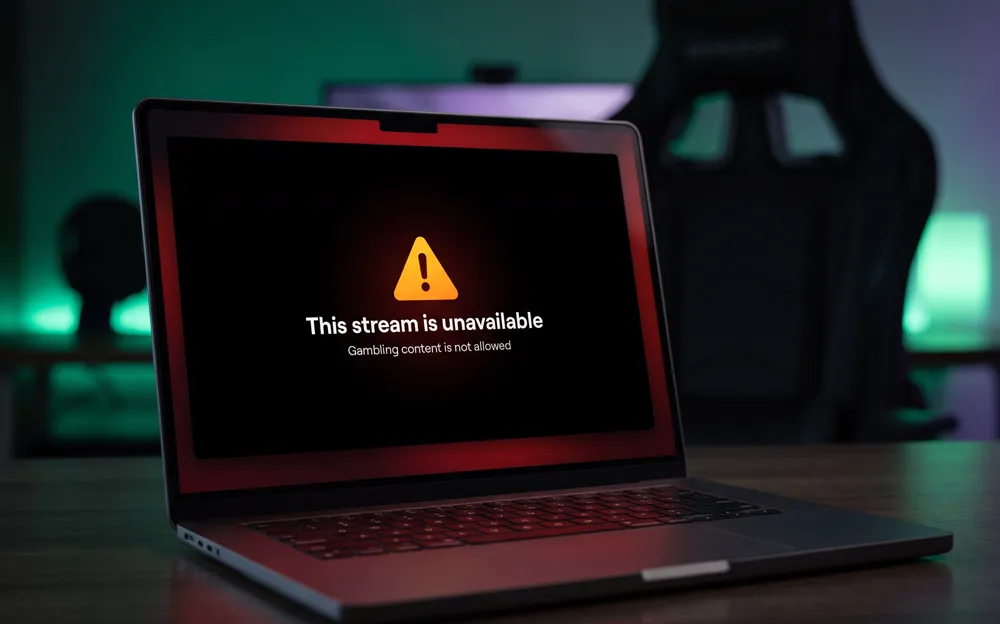 A livestream player blocked with an 